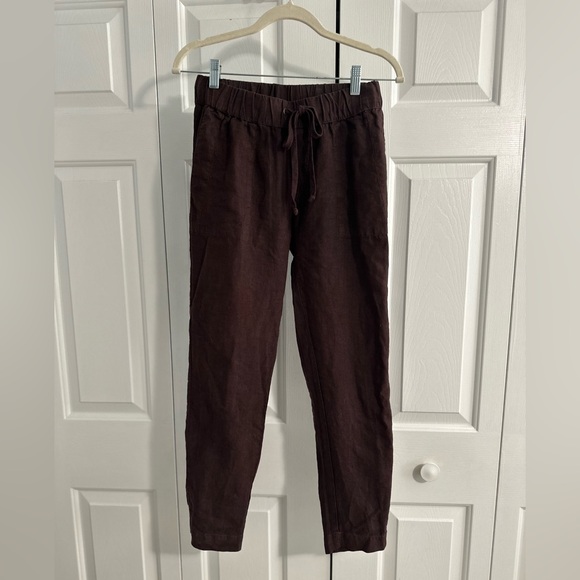 Enza Costa Brown Pants  linen - Picture 1 of 2